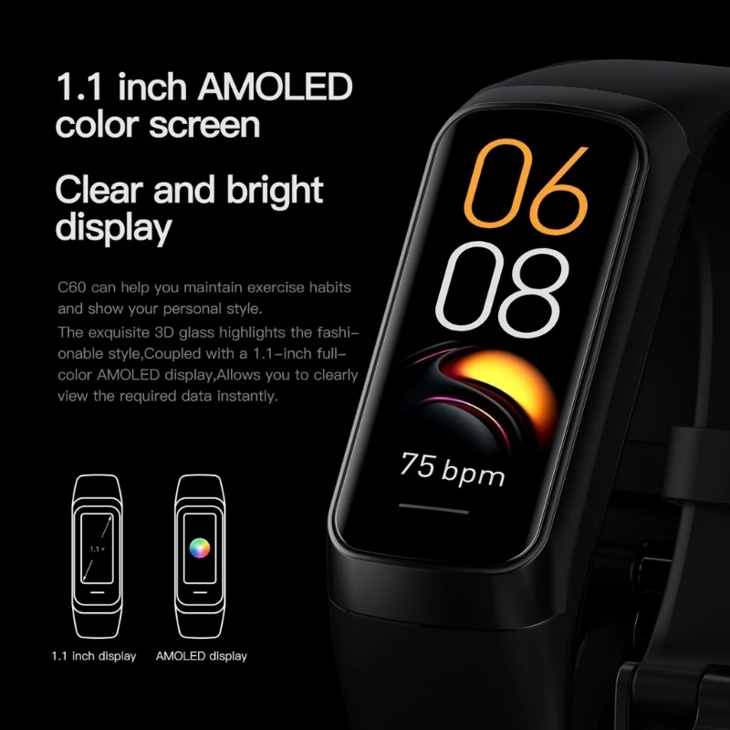 Heart Rate Step Counter Activity Trackers with Pedometer Sleep 094C