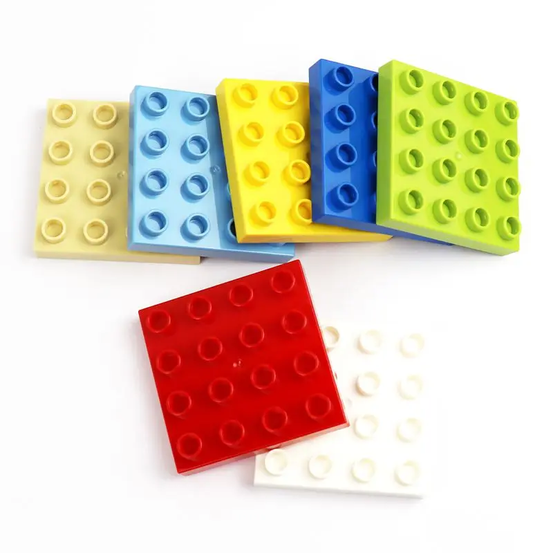 4 Plate 4 x Building Blocks Big Size Two-sided Baseplate Compatible with Lego Duplo Bricks MOC Children Birthday Toys smile