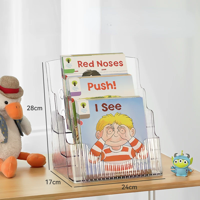 Desk Organizing Children's Picture Storage Bookshelves Small Magazine Shelves Acrylic Transparent Boxes Organizer