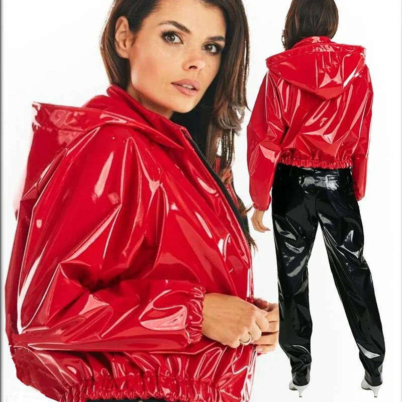 shanshi leather jacket women PU leather jacket sexy slim fit long sleeved close fitting top for women 2024 base shirt