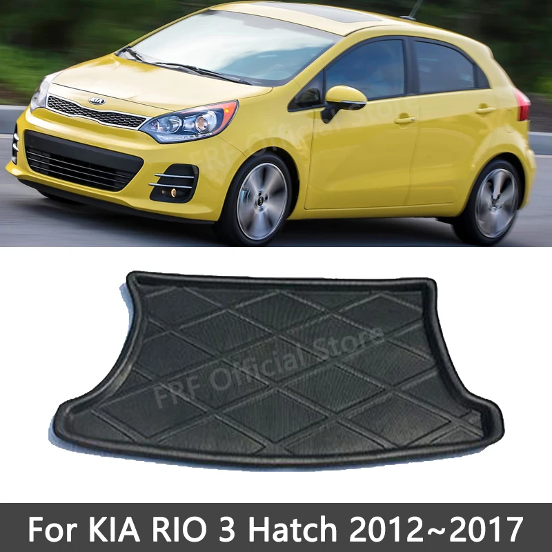 Car Rear Trunk Mats For KIA RIO 3 Hatch 2012 2013 2014 2015 2016 2017 Sedan Accessories Floor Tray Liner Cargo Boot Carpet Auto