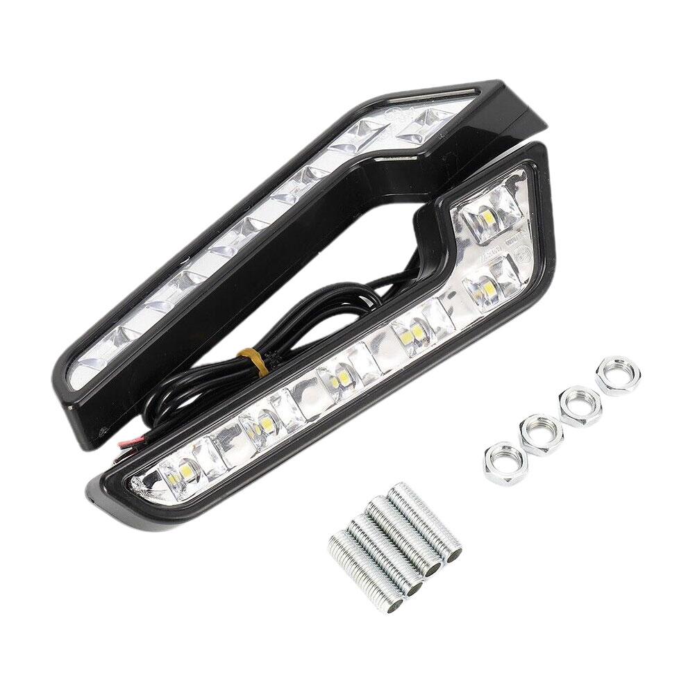 2Pcs Universal LED Car Daytime Running Light 6LED 12V L-shaped DRL White Light 660LM Waterproof Driving Fog Lights Accessories