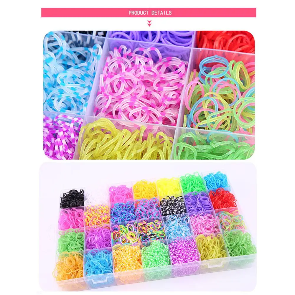 DIY Hand Made Rubber Bands Twist Loom Set Rubber Bands Kits Friendship Bracelet Maker Making Kit for Kids In Stock