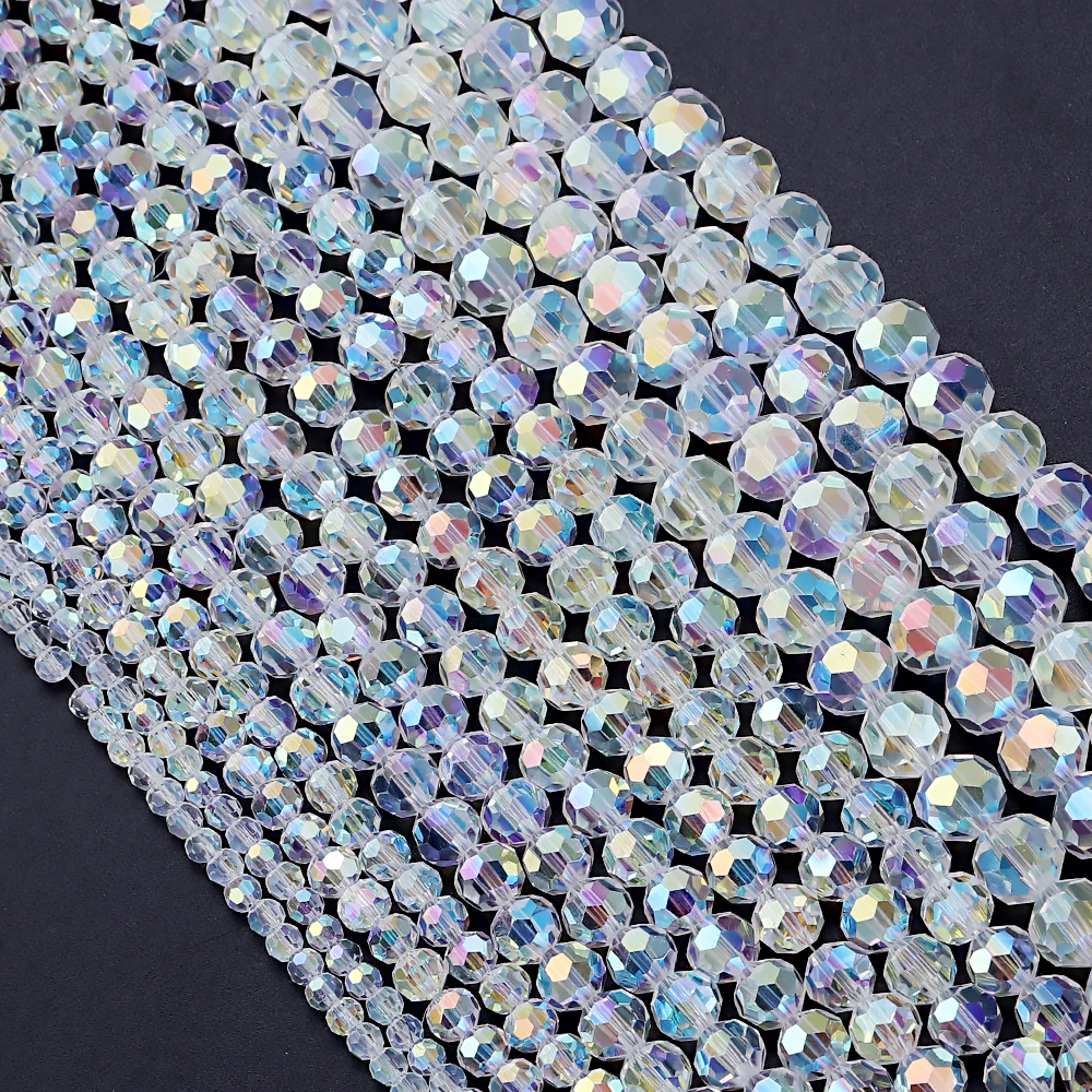 AB Color Half Louleur Faceted Crystal Beads For Jewelry Making Loose Spacer ddmysmile Beads DIY Bracelet Necklace Wholesale Smile