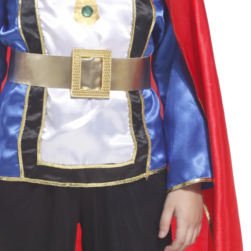 The King Purim Halloween Prince With Crown Costume For ddmysmile Boys Girl Kids Children Fantasia Carnival Clothing Sets Smile