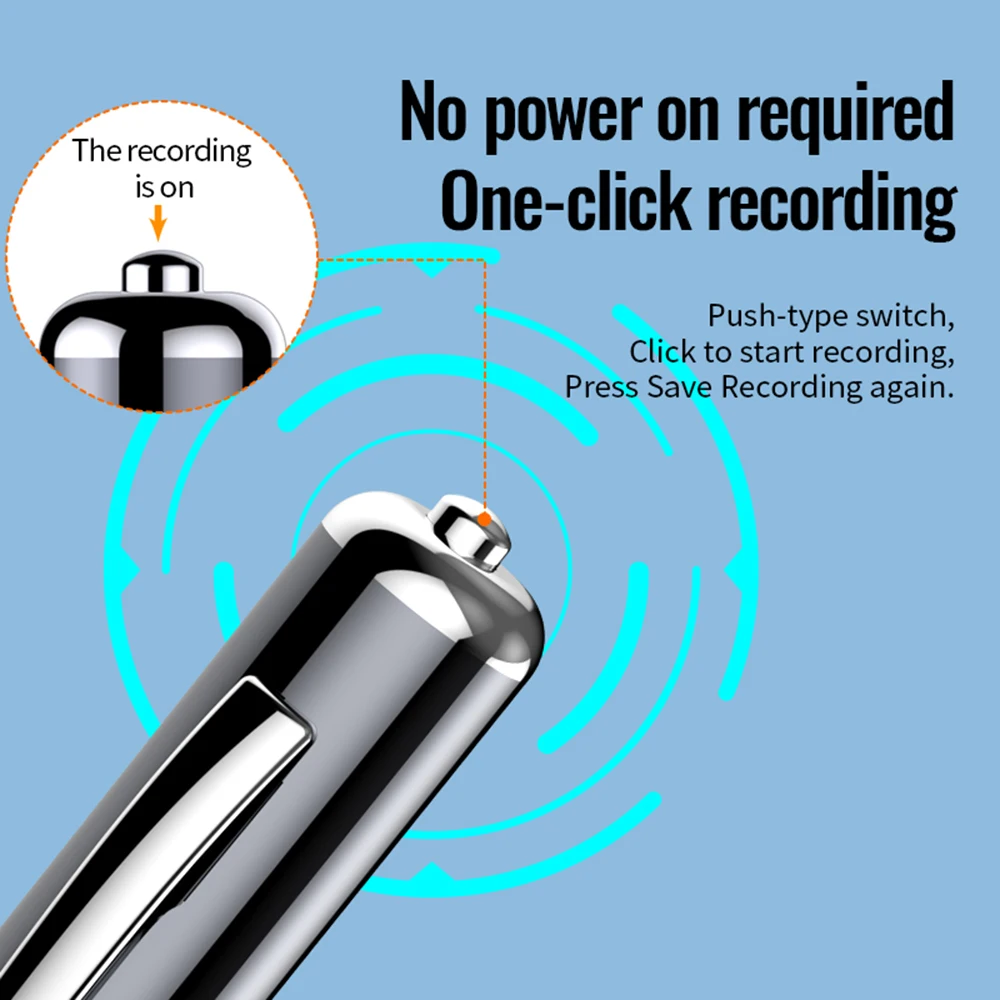Professional Voice Activated Recording Pen Portable Voice Recorder Dictaphone Digital Sound Record Long Time Audio Recorder