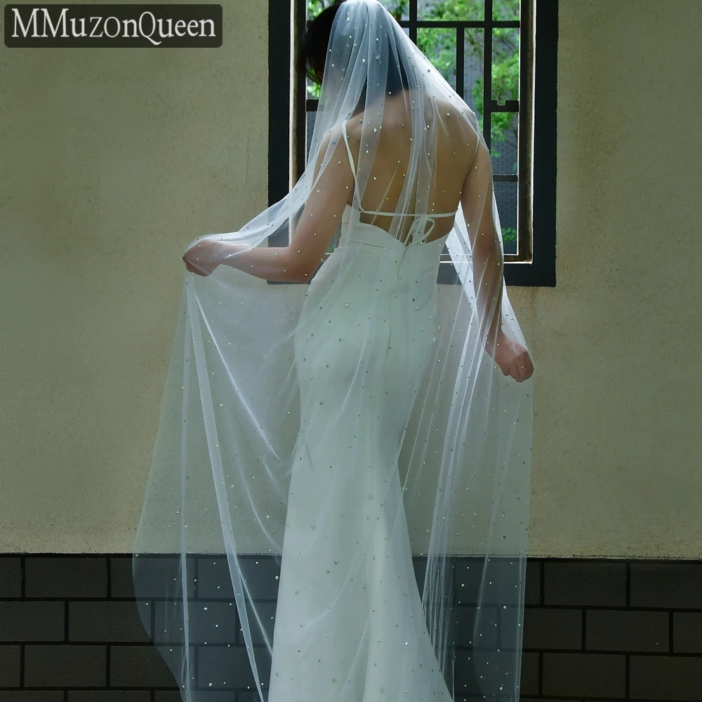 Romantic ddmysmile Dia Mza58c Colored Light And Thin Veil With Hair Comb Soft Handmade Bridal Wedding Waltz Length Veil Smile