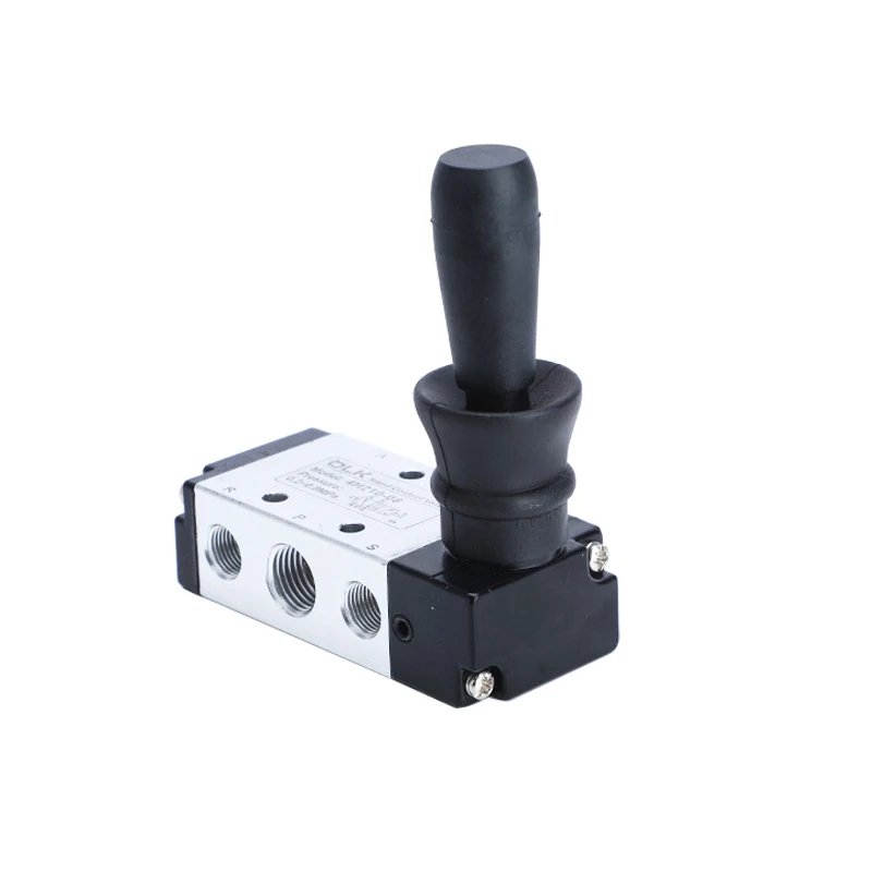 4H210-08 5/2 Way Hand Lever Operated Control Pneumatic Manual Valve With Muffler Silencer and Quick Fitting Select