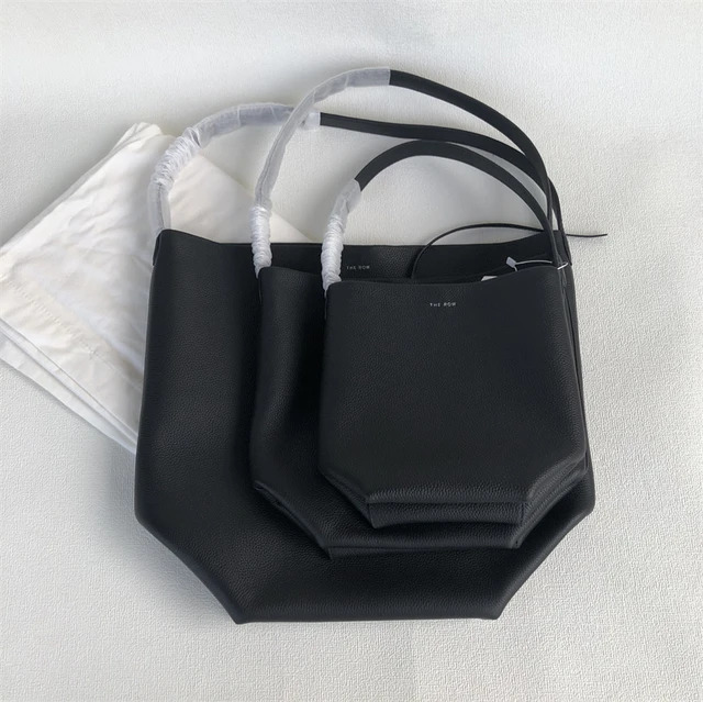 High-Quality Women's Cowhide Park Simple Large-Capacity Shoulder Handbag Bucket Tote Bag Genuine Leather Zipper Style
