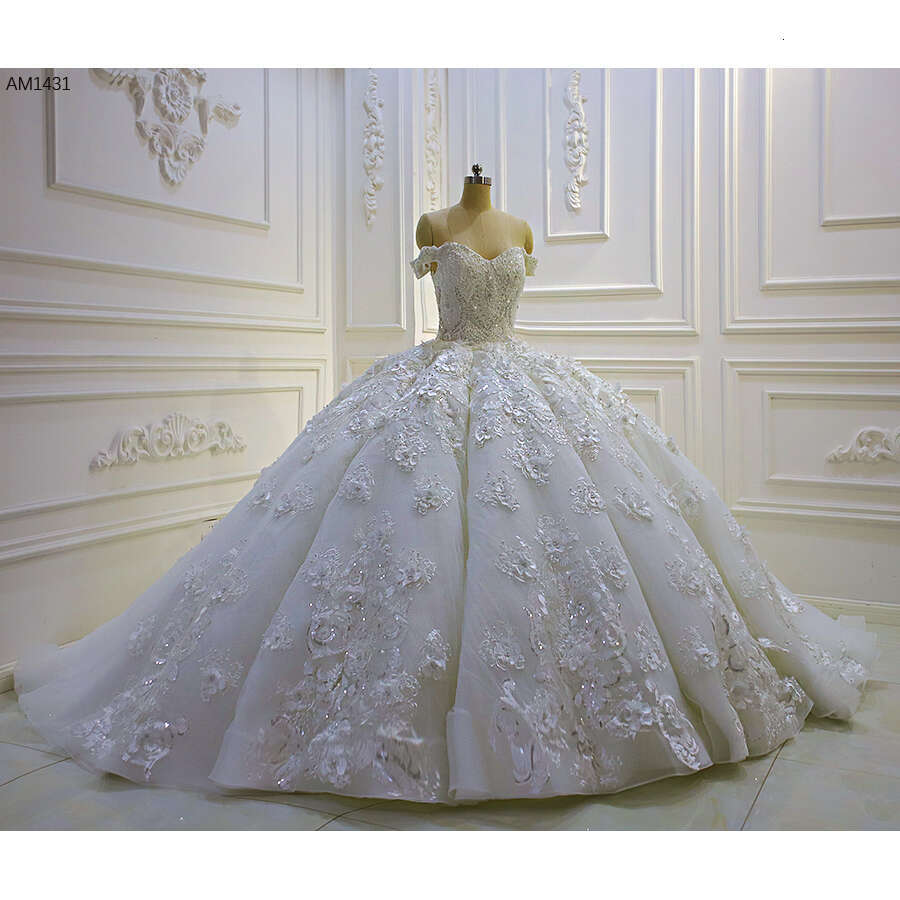 3D Wers Am1431 Off The Shoulder 2 In 1 Ball Gown Wedding Dress