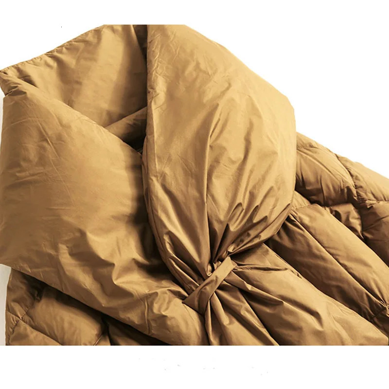 Womens winter long coat plus size puffs womens standing collar scarf high-quality cold jacket 241108