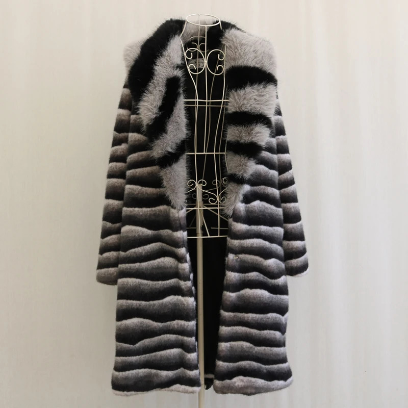 Mens fur coat mink coat winter warm long windbreaker large fur collar large size 241108