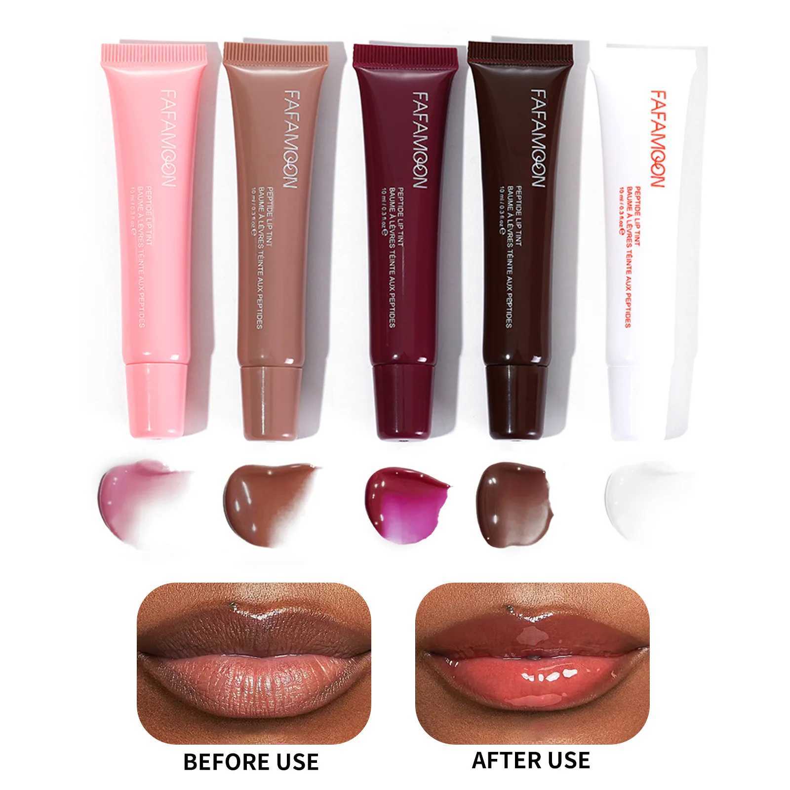 Moisturizing Mirror Water Light Lip Gloss Nude Brown Lip Oil Makeup Plumping Liquid Lipstick Transparent Cosmetics Make Up New XJ250618