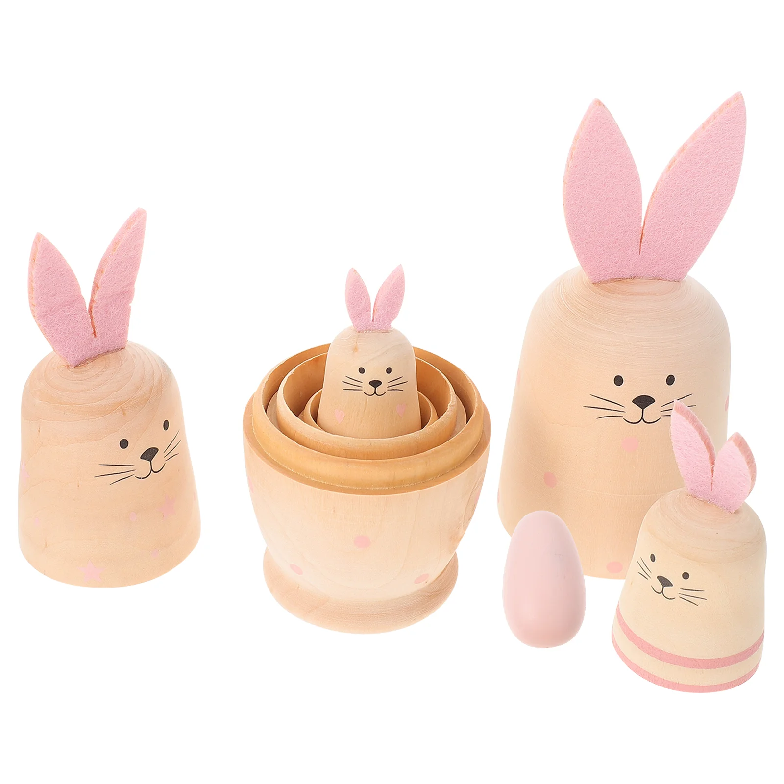 Handmade Wooden Russian Nesting Animals - Creative Five-Layered Traditional Toy for Kids Christmas Gift