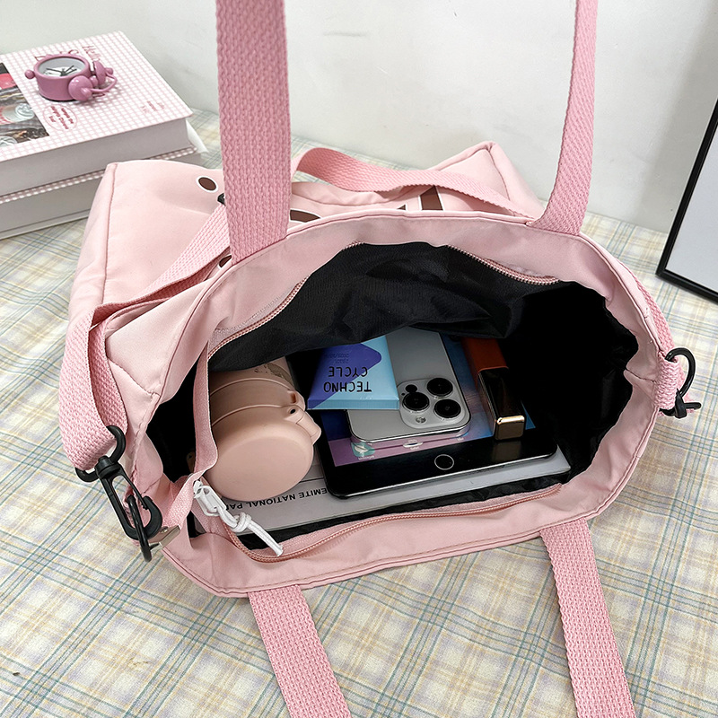 Tote 2024 niche fashion letter nylon cloth capacity tutoring casual single shoulder diagonal cross large bag