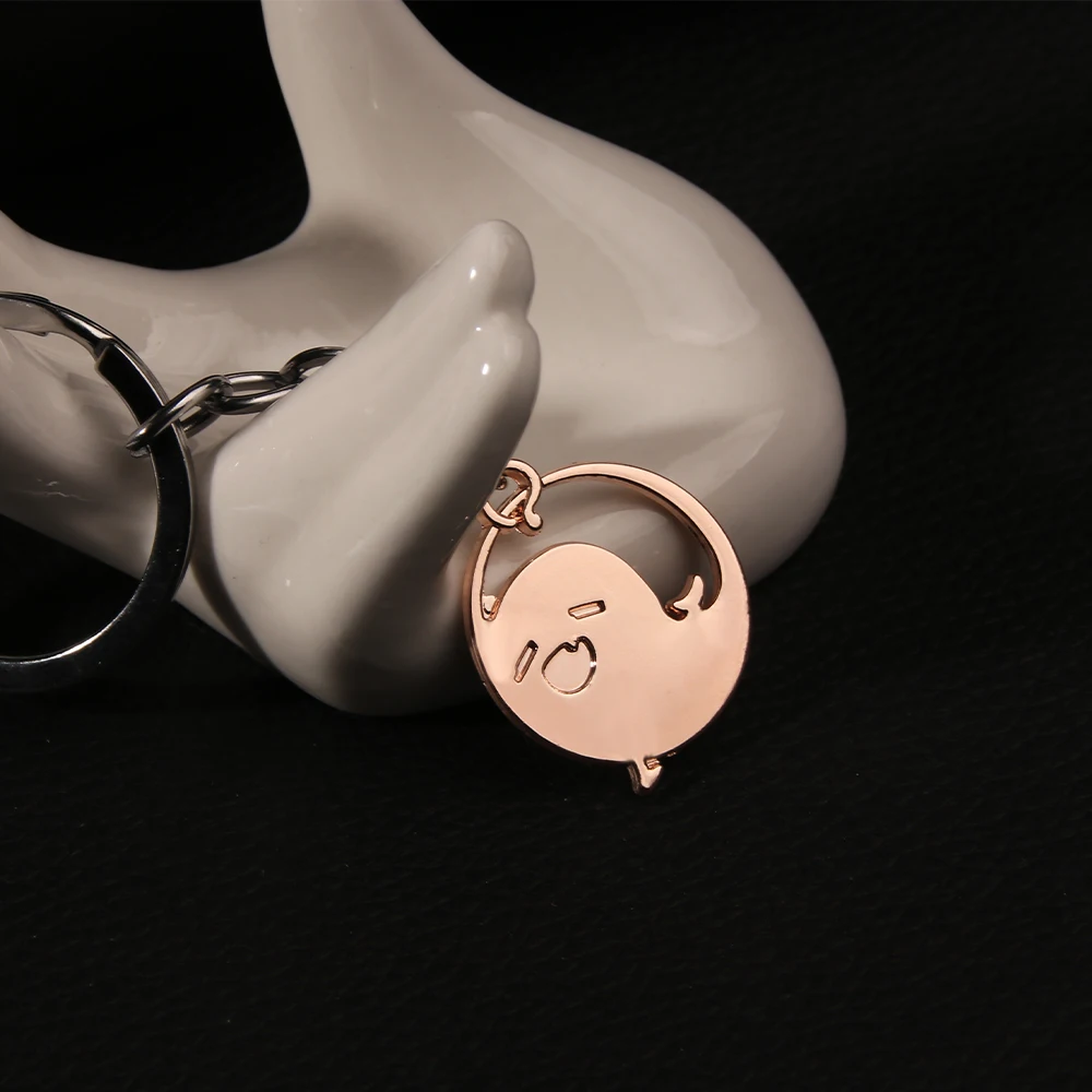 Hu Genshin Tao Impact Cute Ghost Keychain High Quality Metal Key Chain Collar Game Periphery Jewelry Gift For Fans Cosplay smile