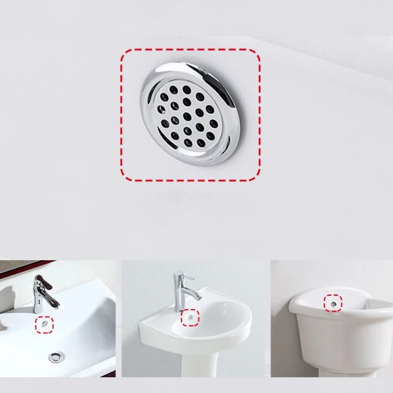 4Pcs Plastic Sink Hole Overflow Cover for Kitchen Bathroom Basin Trim Bath Drain Cap Sink Wash Basin Round Overflow Ring Plug