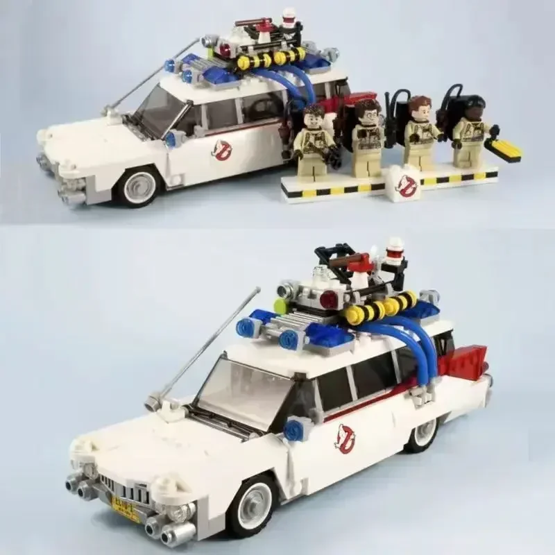 In Stock MOC Compatible 21108 Ghost Busters Ecto-1 Movie Car Building Blocks DIY Toys Assembly Model For Kids Boys Girls Gifts
