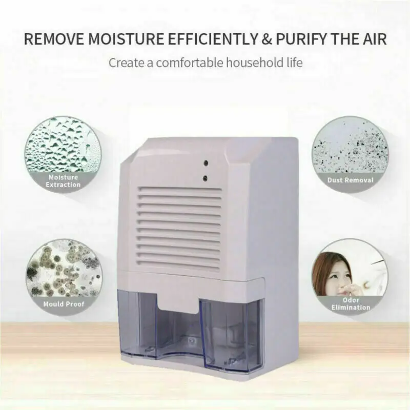 Electric Mini Dehumidifier Portable 800ML Air Dryer For Bathroom Basement Kitchen Office Absorbing Caravancar RV Garage