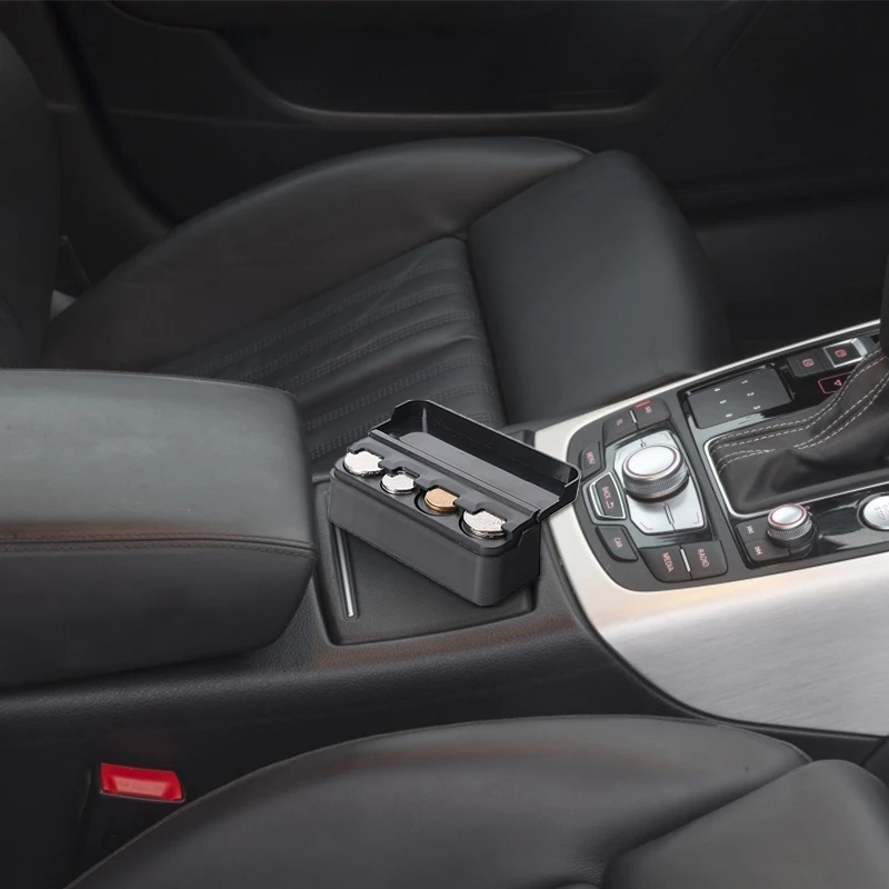 Box Car Coins Storage Interior Accessories Pocket Telescopic Dashboard Coins Case Car Organizer Plastic Holder Container smile