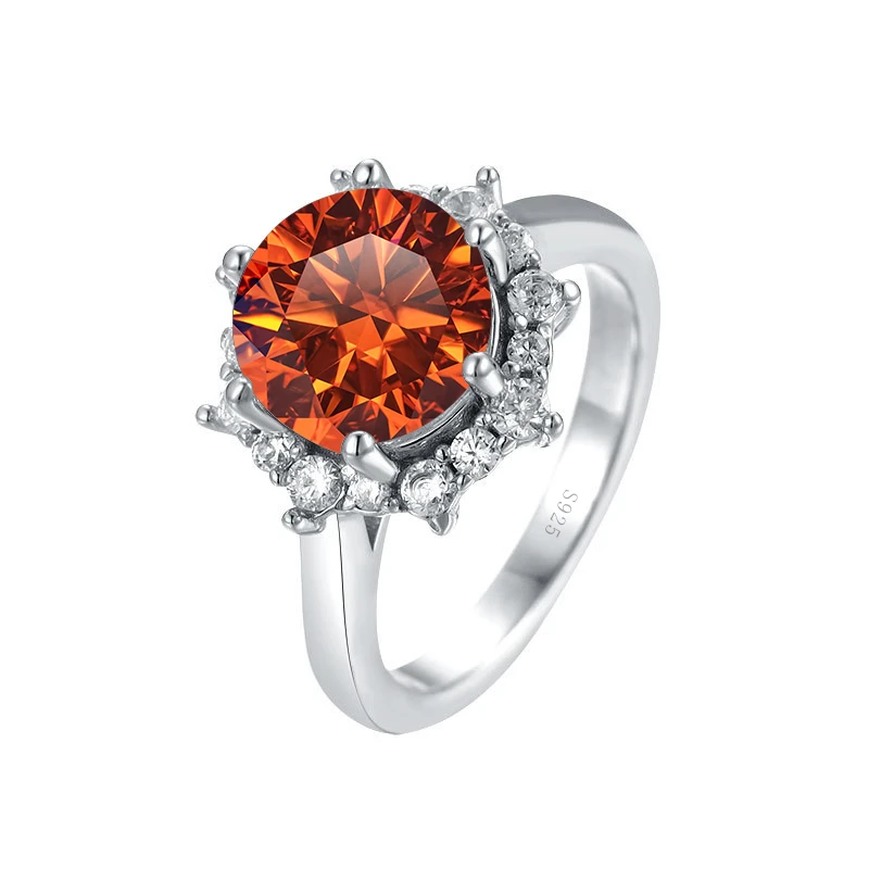 JoyceJelly Luxury 3 Carat Moissanite Diamond Jewelry S925 Sterling Silver Wedding Ring For Women Flower Shaped Design Size5-9