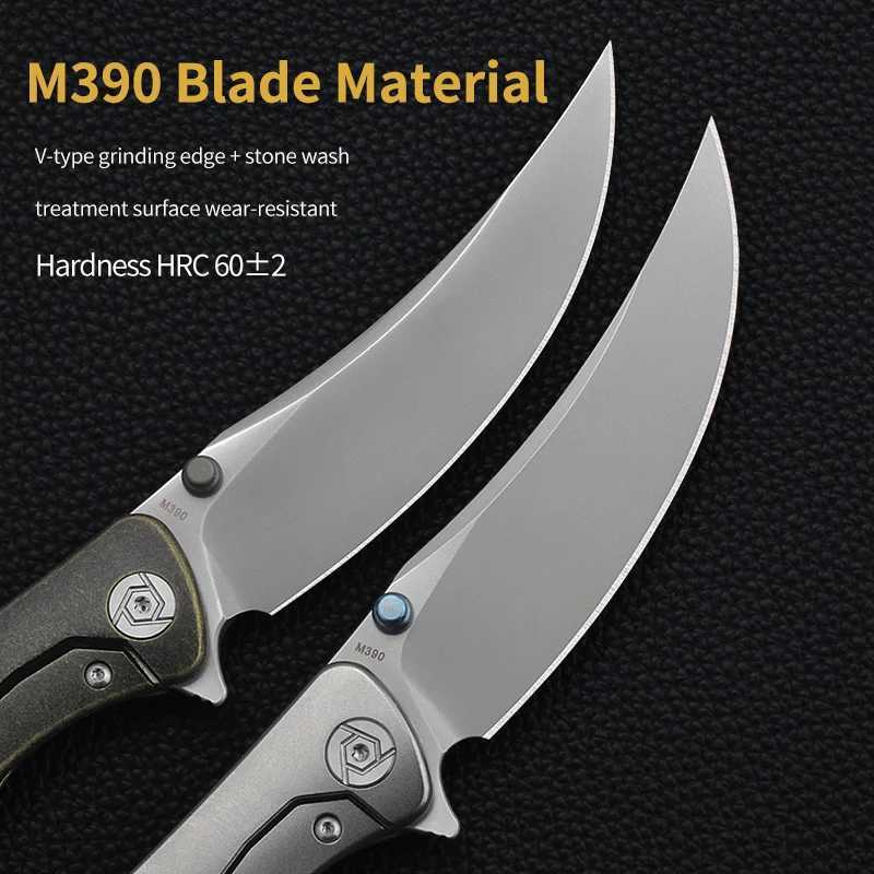 New Arrival Cool CH Sultan High Configuration M390 Blade Titanium Alloy Handle Folding Knife Outdoor Adventure Collection Tool X241108