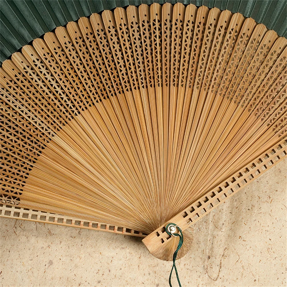 Carved Bamboo Folding Fan, Wedding Hand, Fragrant Party Prop, Chinese Wooden Fan, Vintage Hollow, Antiquity Folding Fans