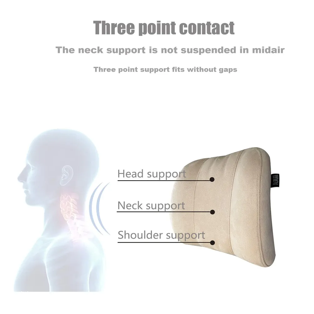 Car Seat Breathable Headrest Car Neck Pillow Suede Fabric Car Neck Headrest Pillow Car Seat Pillow Memory Rest For Car Interior smile