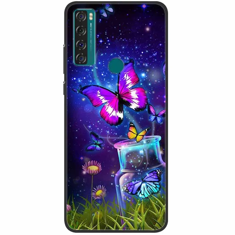 SE ddmysmile 20 For TCL / 20R 5G Case Silicone Soft Painted Phone Funda For TCL 20 R 5G Back Cover 20Se Coque Black Bumper For Tcl20se Smile /
