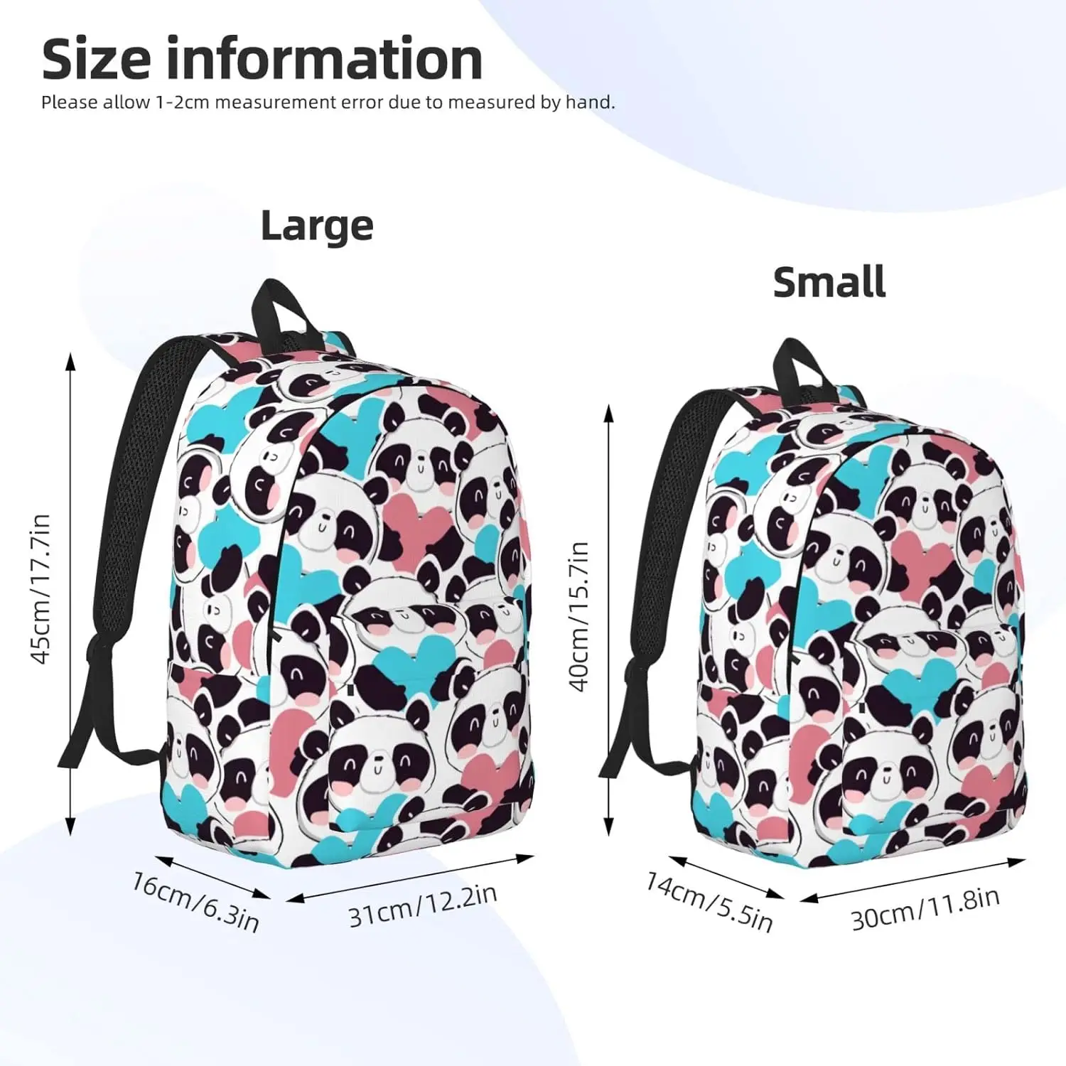 Backpack Casual Lightweight Panda Laptop Backpack Men Women Travel Bag Outdoor Canvas Daypack smile