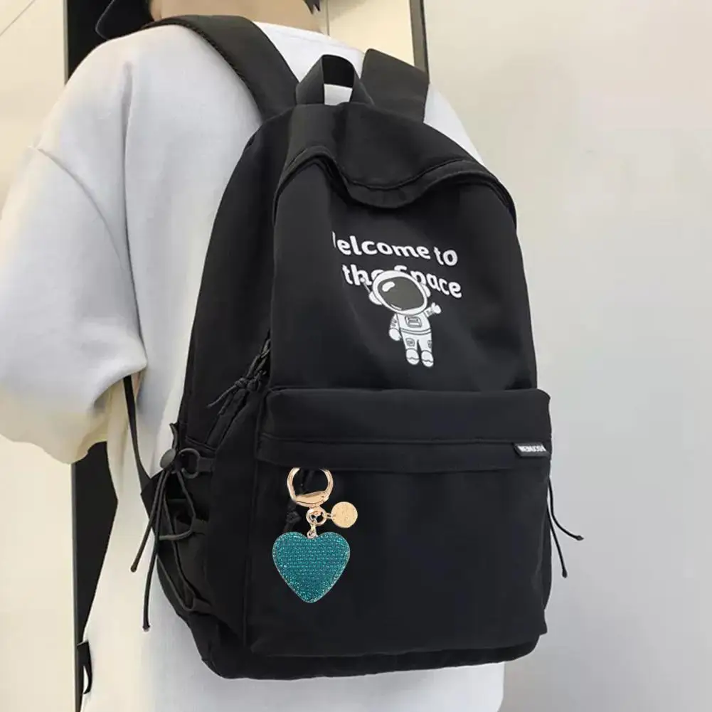 Chain ddmysmile Full Key Shiny Sparkling Multi-Purpose Reusable Gift Accessories Metal Heart Shaped Car Keychain Handbag Pendant Keyring F Smile