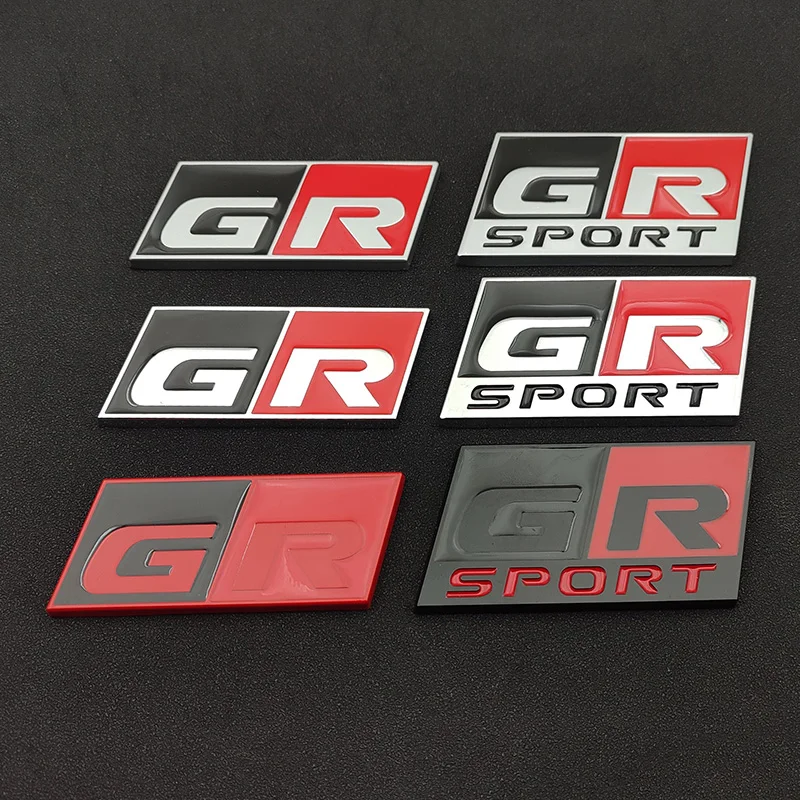 3d Metal Logo GR Emblem Car Trunk Front Grill Badge For Toyota Yaris CH R RAV4 Corolla Revo Hilux GR Sport Sticker Accessories