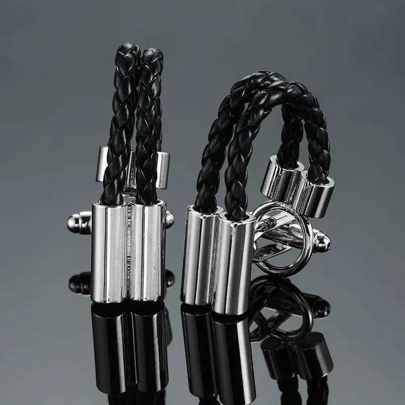 Factory direct sales wholesale French shirt cuffs cufflinks mens fashion brand double leather W241109