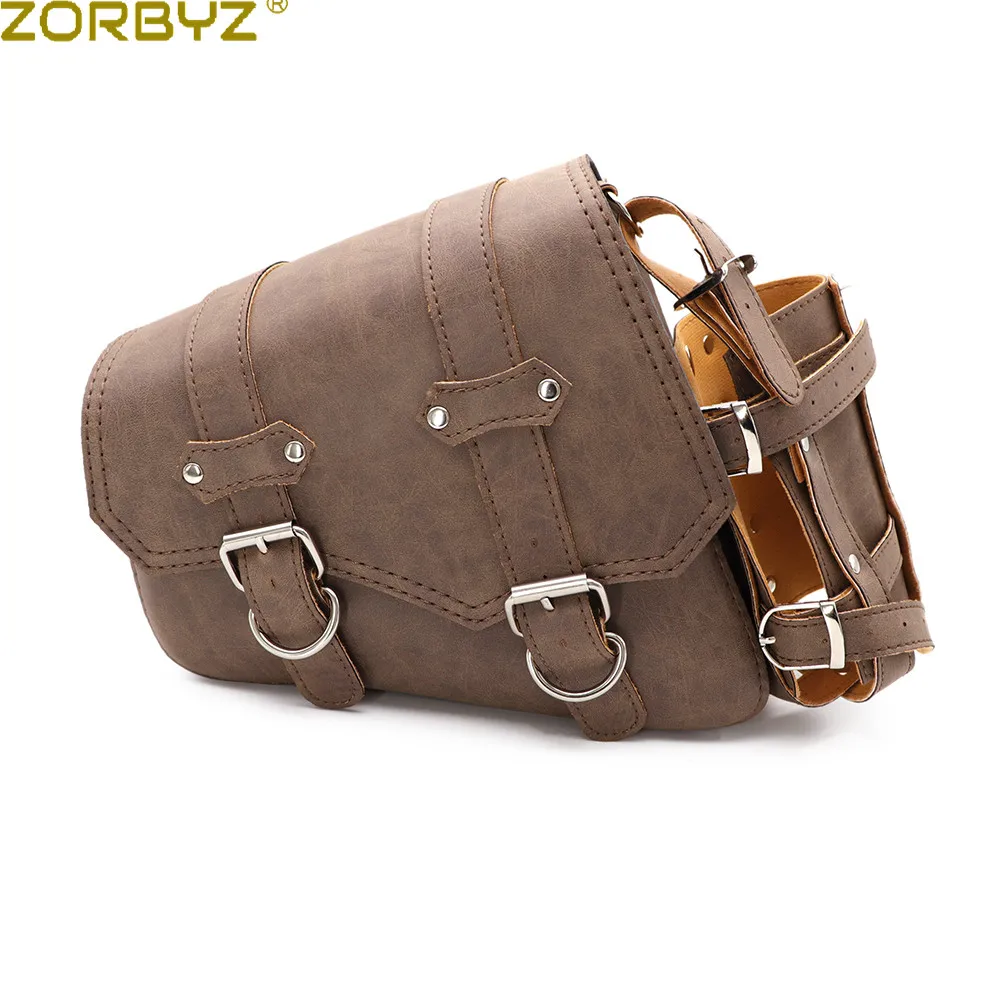 ZORBYZ Motorcycle Saddle Bag Saddlebags Luggage Bag Tool Side Bag & Support Bars Mount Bracket For Aprilia Mondial HPS 125 300