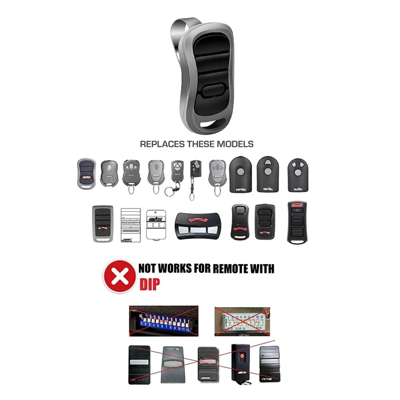 2 Piece Garage Door 2025 new Opener Remote Metal+Plastic 390MHZ For Genie And Overhead Door Intellicode G3T-R O3T-A O3T-BX