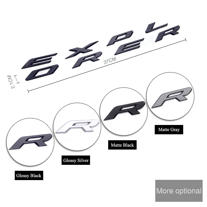 3d ABS Black Logo Explorer Emblem Leters Car Front Hood Emblem Bonnet Bagde For Ford Explorer 4 5 6 Explorer Sticker Accessories