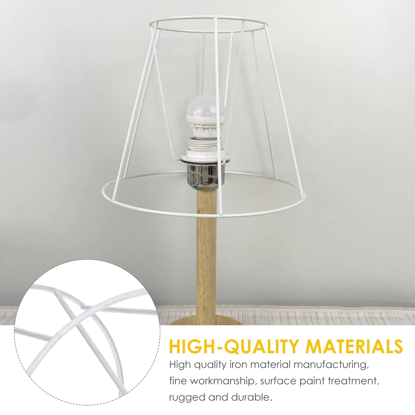 Homemade Lampshade Frame Wire Ring Chandelier Bracket Ceiling Light Lighting Cage Vintage Metal Bulb Guard DIY Plafond for