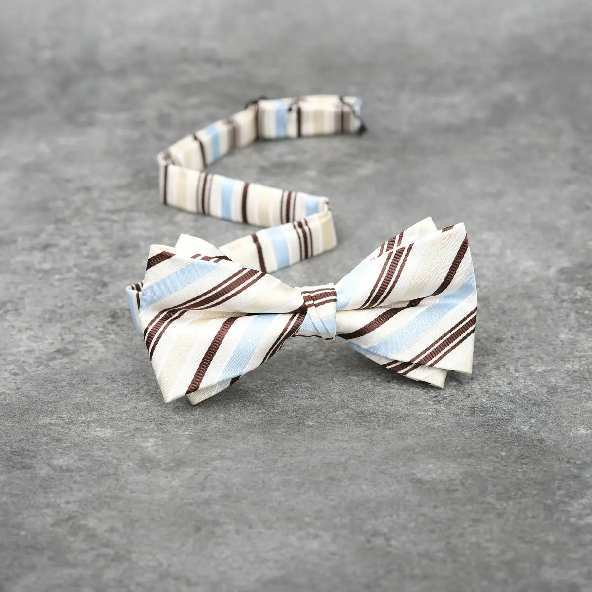 Men's Trendy Personality Formal Bowties Double Layer New Striped Bow Ties For Men Meeting Wedding Tuxedo Bowknot Accessories smile
