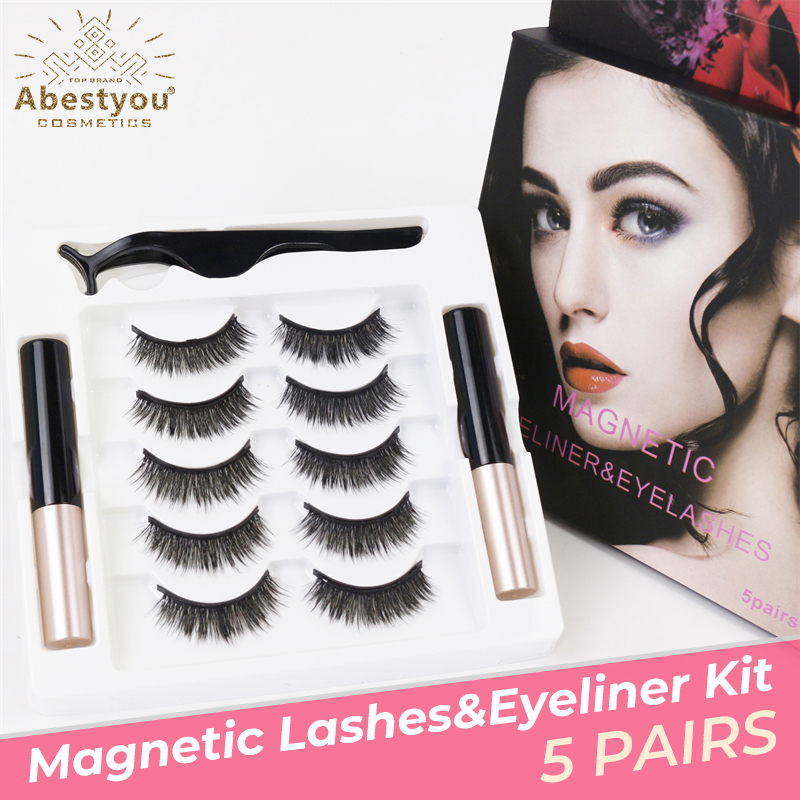 Abestyou Official Store10in1 Natural Thin Individual Short Mink 5d Eyelashes Wispy Russian Strip Lashes Ferramentas De Maquiagem