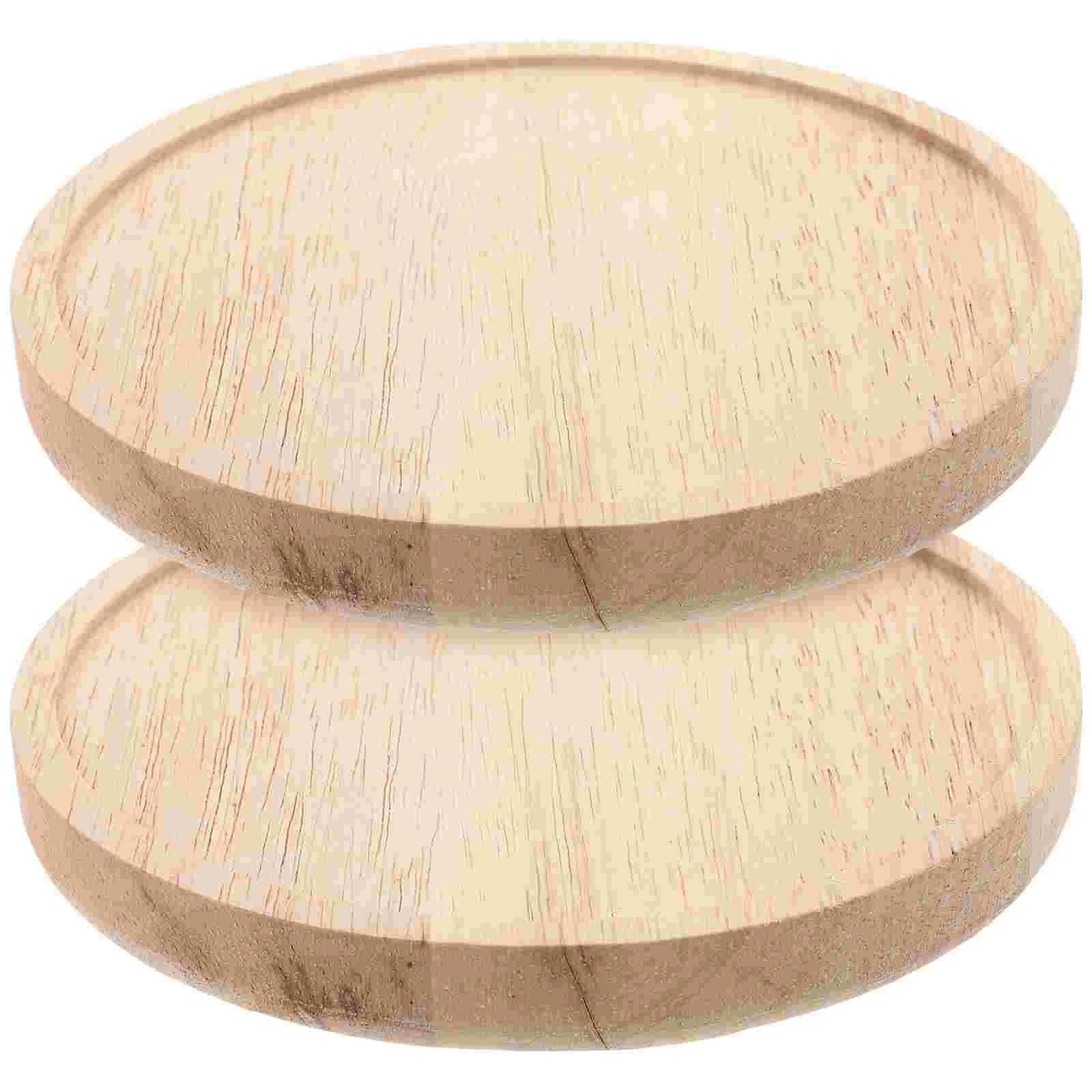 2 Pcs Storage Rack Shelf For Wall Decor Round Bookshelf Decorate Mounted Floating Wooden Hanging Small Shelves Bookshelves