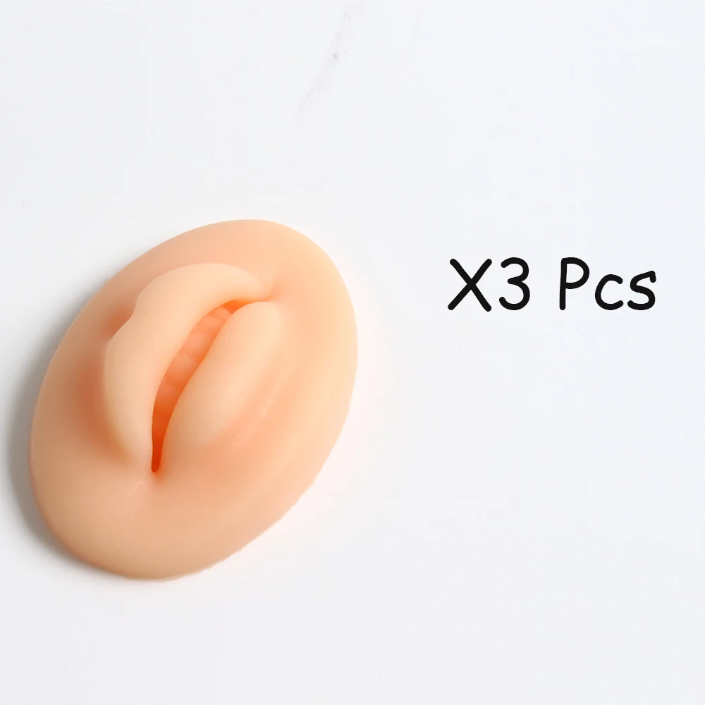 new 3pcs Tattoo Practice Lips Light Skin /Dark Skin /Brown Silicone Microblading 2025 Practice Skin 3D Lip Skin Tattoo Cosmetic Lip