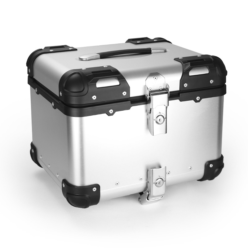 Caja de Herramientas trasera de aluminio para equipaje de motocicleta, accesorio Universal para Honda, Suzuki, Yamaha, BMW, maletero de casco, 35L/45L