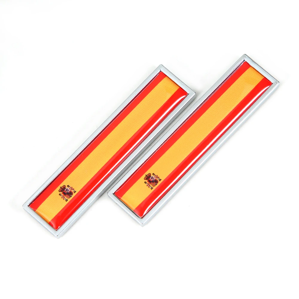 1 Pair Spain National Flag Metal Car Stickers Auto Styling Motorcycle Accessories Badge Label Emblem Car Stickers