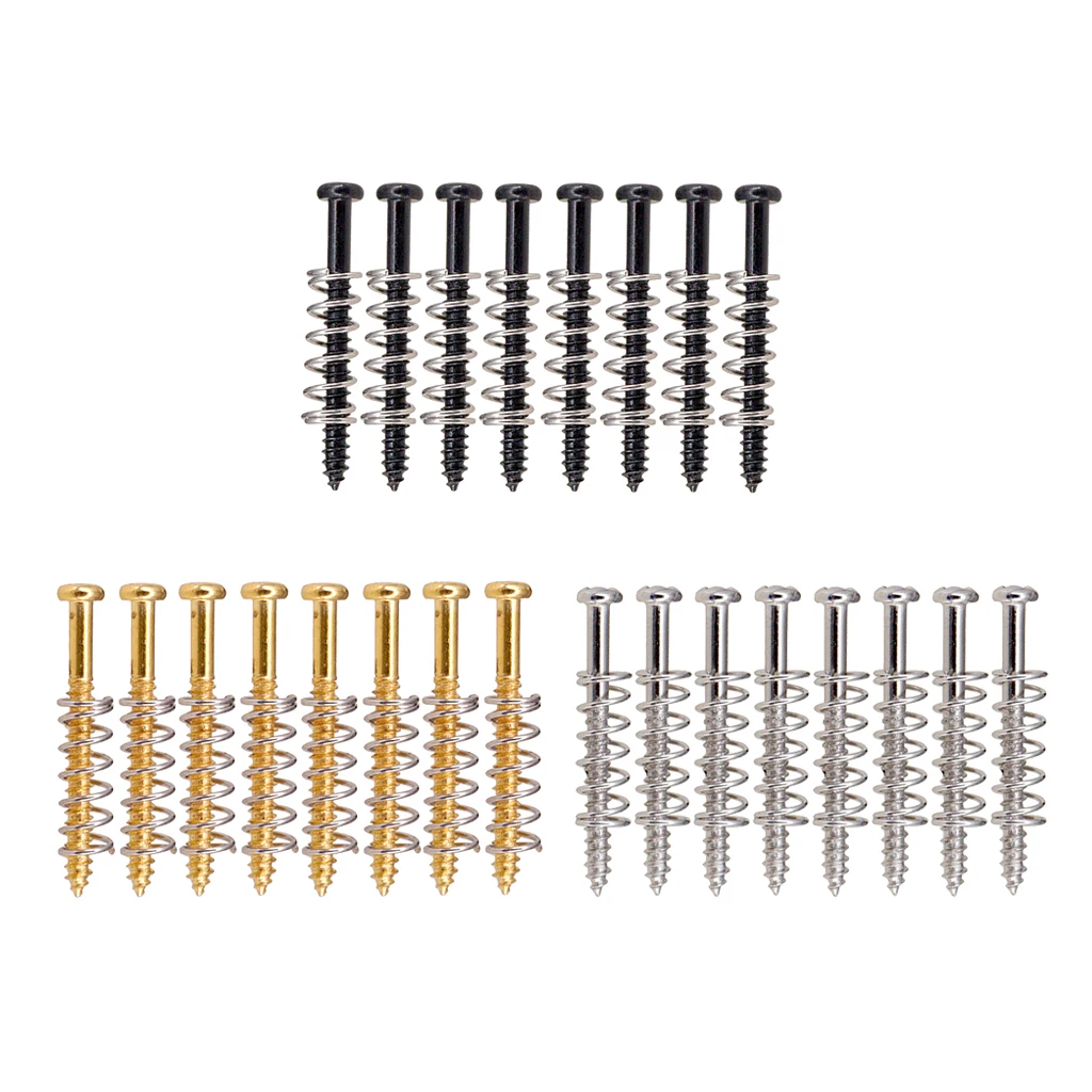 Portable Humbucker Pickup Screws Straight Springs Set Replacement Parts Pickup Mounting Ring Screws for Electric Guitar /Bass
