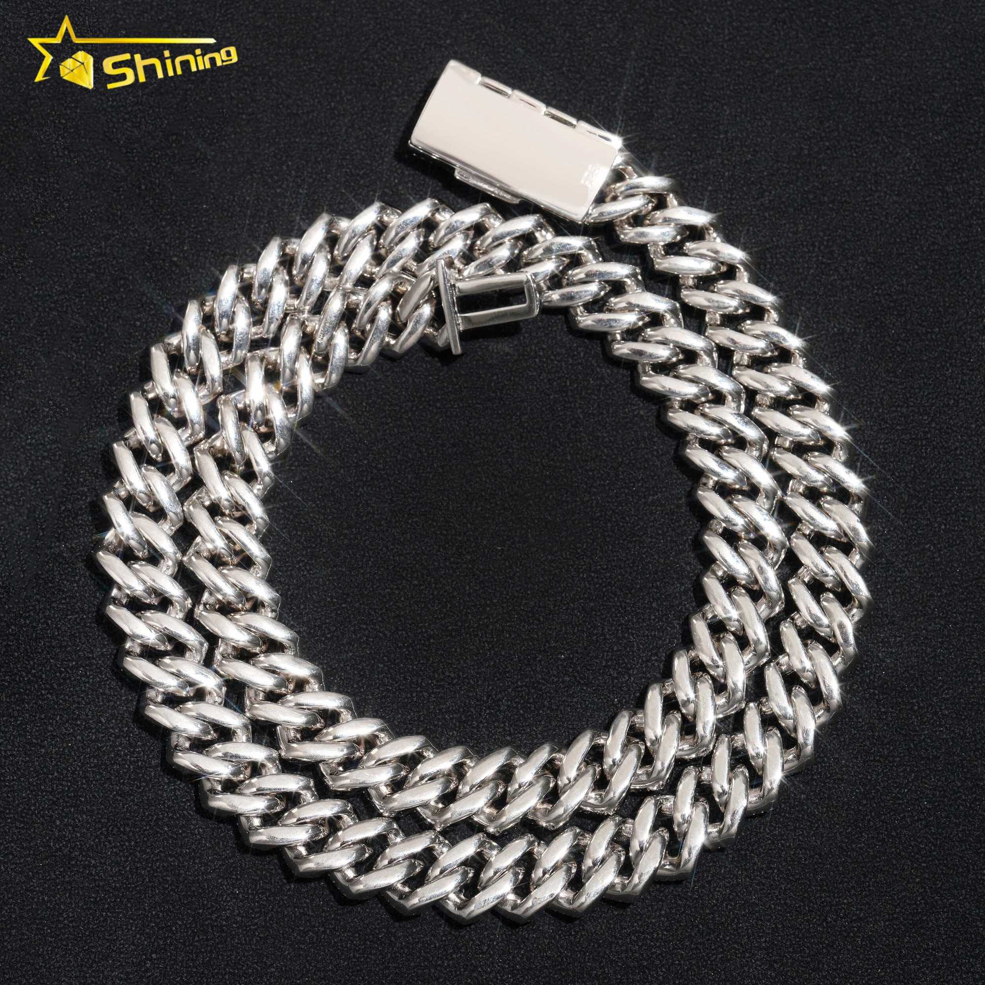 Pass Tester Sterg Sier Iced Out 12MM Baguette Miami Hip Hop Moissanite Dia Cuban k Chain