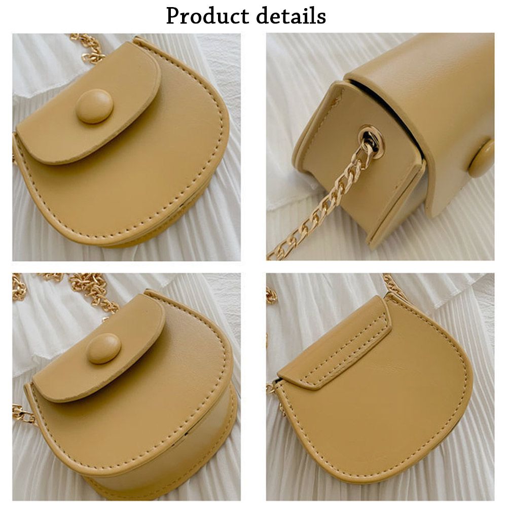 Women Mini Shoulder Bags Handbags Ladies Simple Versatile Chain Saddle Bag PU Leather Female Crossbody Messenger Bag