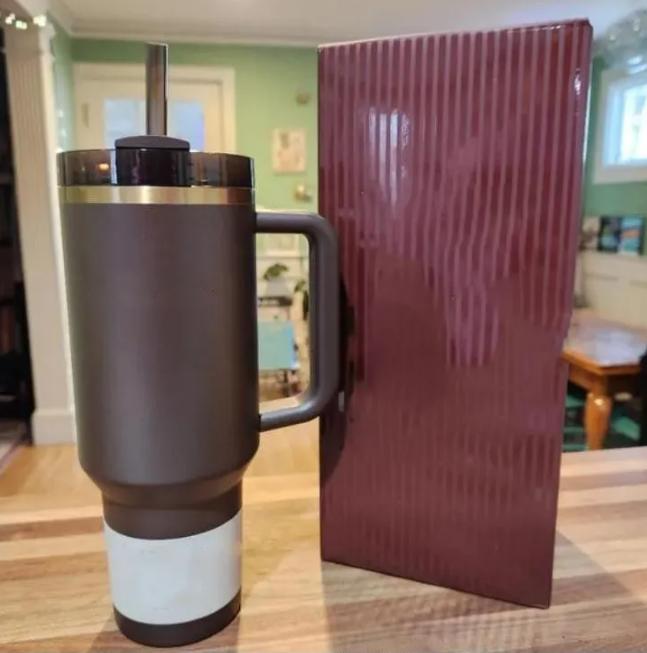 US Stock Christmas Flowers Rose Blue pink -H2.0 40oz Tumbler Magnolia Cup Holiday Gift Tumbler with Bow Straw Stopper, Cap and Straw Target Water Bott