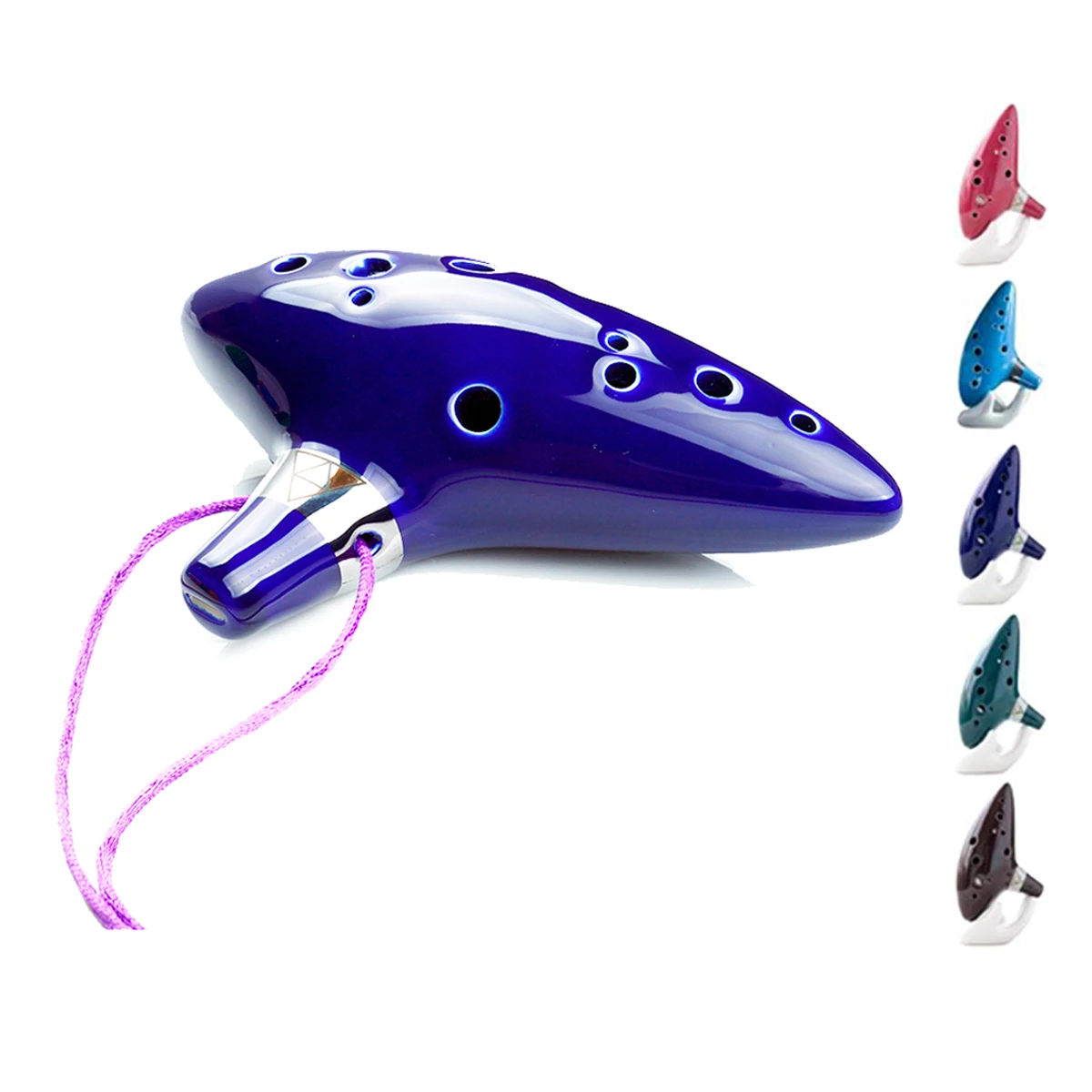 Colour 12 Multi Classic Holes Alto C Bright Pottery Woodwind Musical Instrument The Legend Ocarina smile