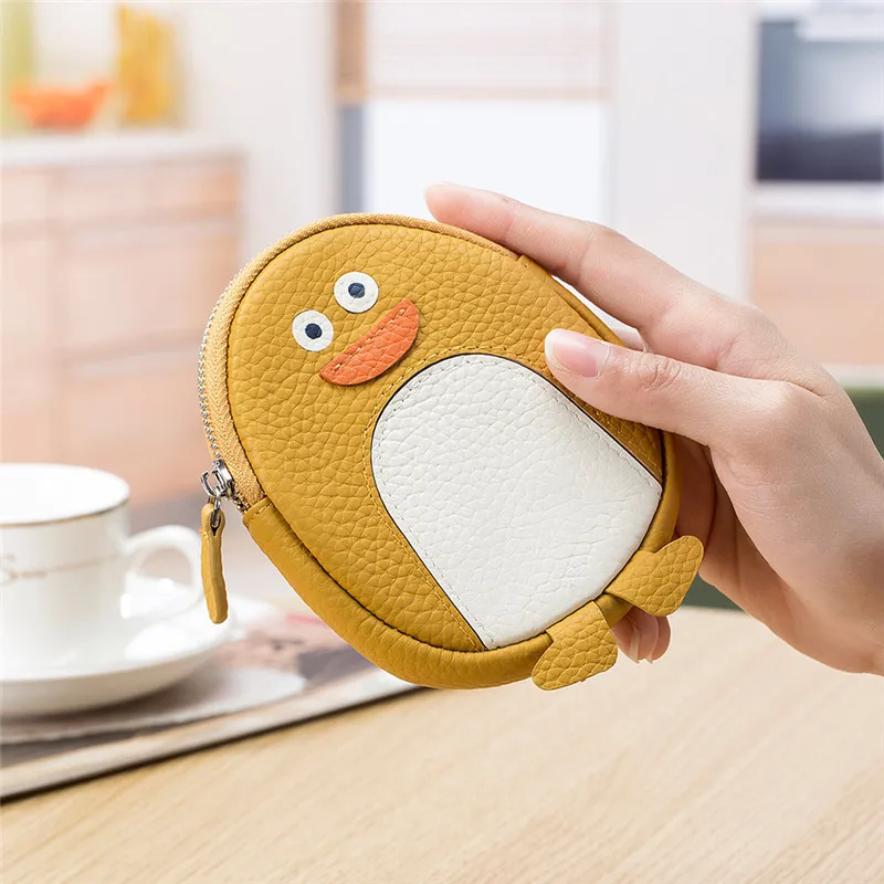 Penguin Leather Women's Cute Wallet New Creative Compartment ddmysmile Coin Purse Mini Clutch Bag Small Handbag Money Bag For Female Smile
