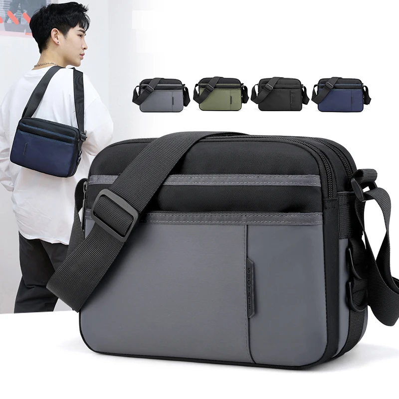 Men Bag Crossbody Shoulder Zipper Travel Messenger Pack Male Shoulder Sling Working Bags Bookbag Briefcase Casual Sling Bag Male smile